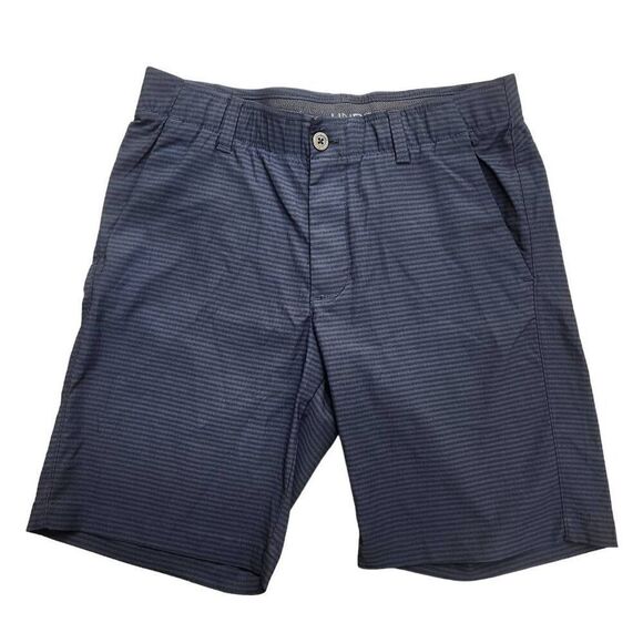Under Armour Other - Under Armour performance short 32×10 blue/black striped,logo,nylon heatgear